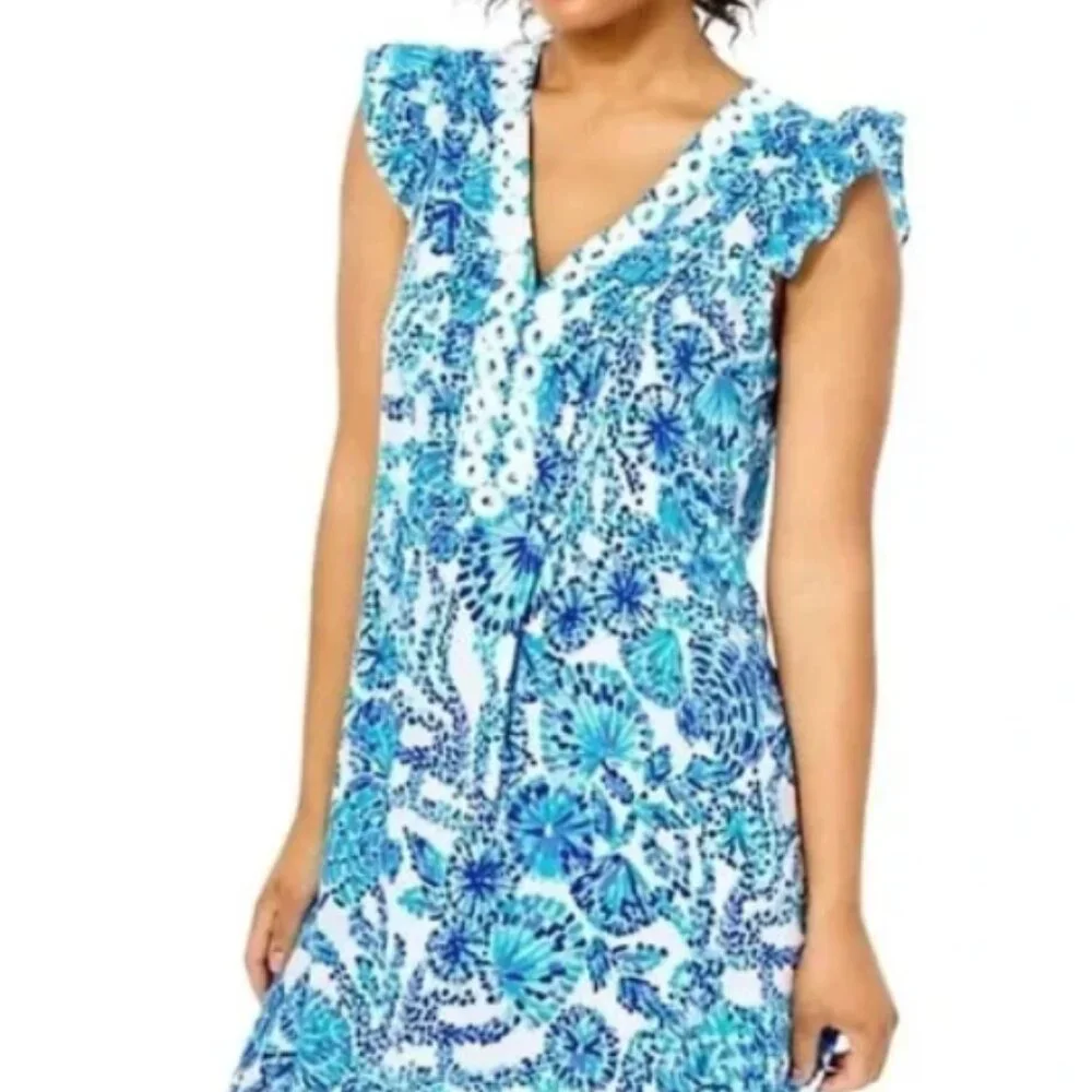 Lilly Pulitzer Dress Joan Tunic Dress, Shell Me You Love Me Size M - Picture 1 of 6
